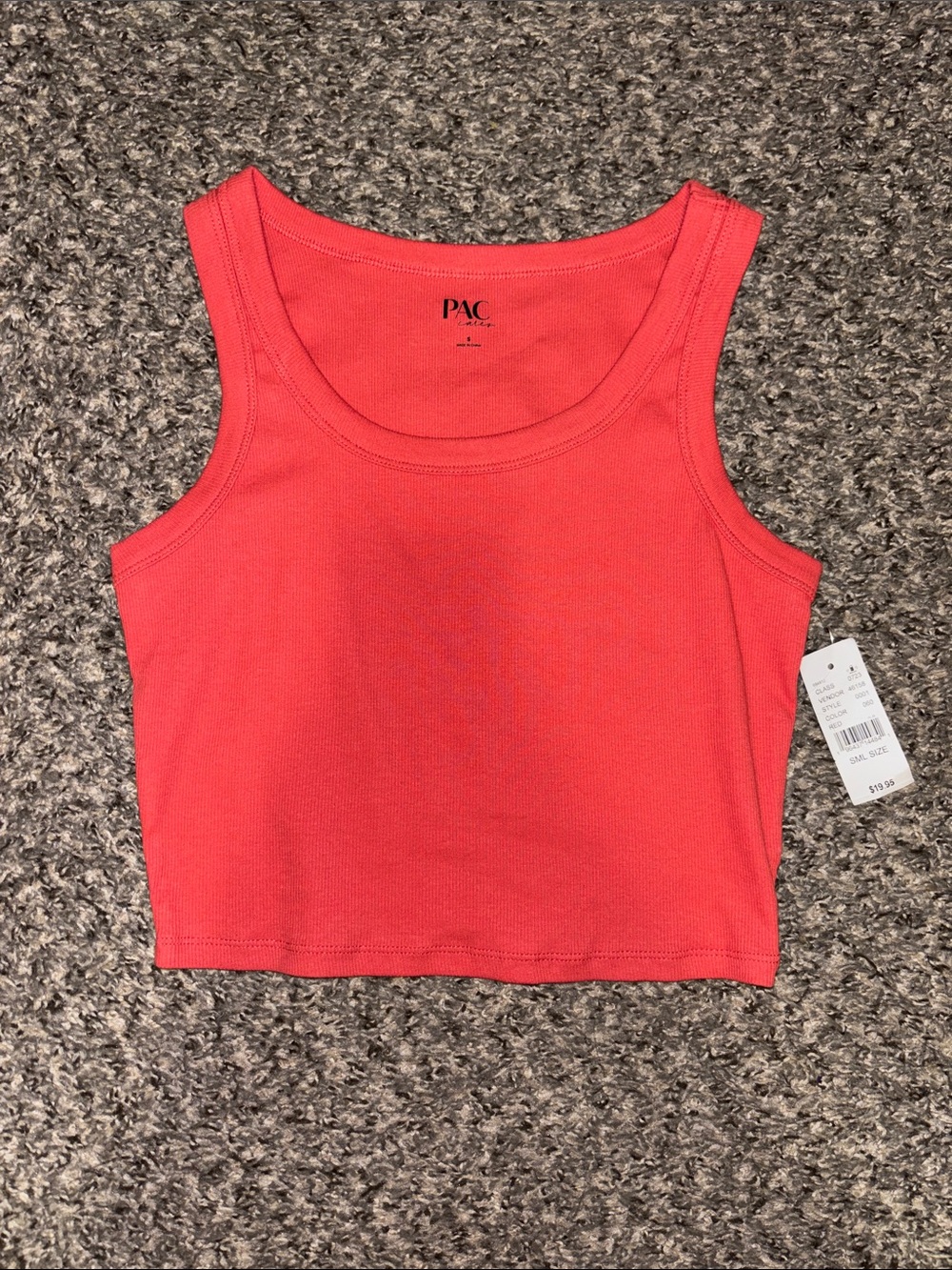 PacSun Coral Ribbed Cropped Tank